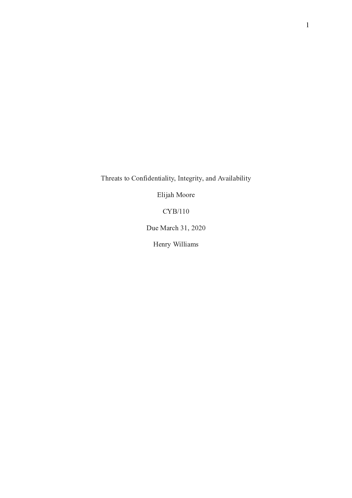 Preview of CYB 110 Threats_to_Confidentiality.docx (1)    Threats to Confidentiality, Integrity, and